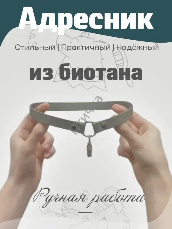 Адресник для кошек и собак, прогулочный из биотана